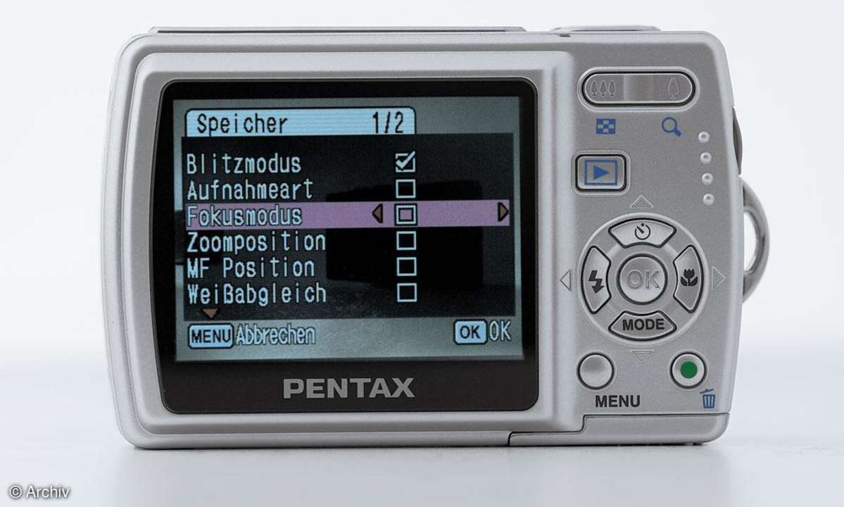 Pentax Optio M20 Bedienelemente