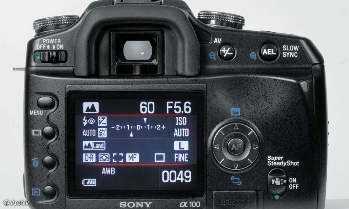 Sony Alpha 100 Rückansicht