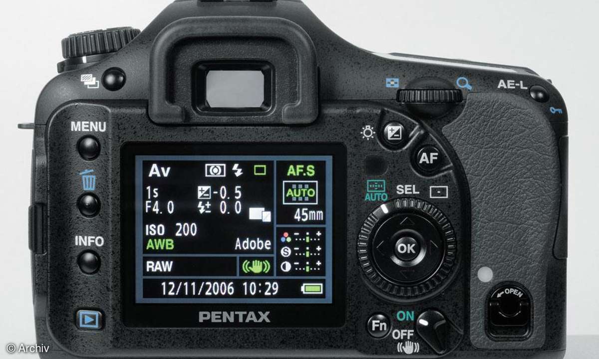 Pentax K10D Rückansicht