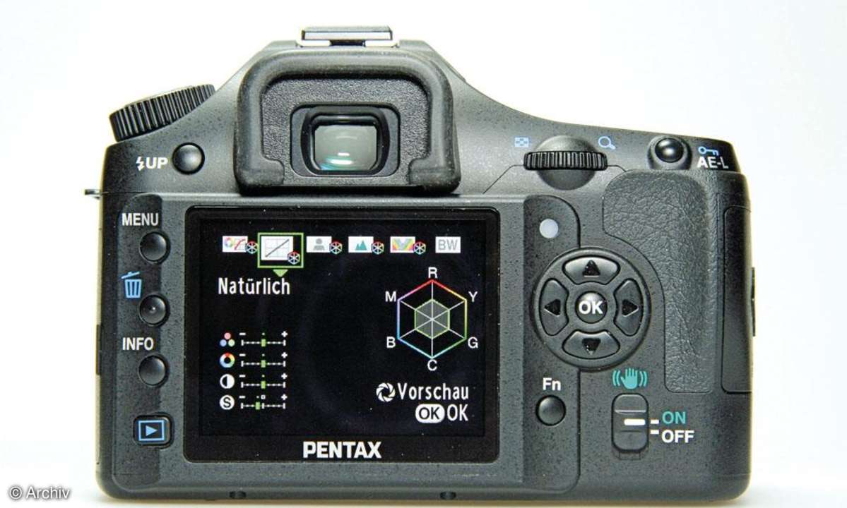 Menü Vorschau/ Natürlich Pentax K200D