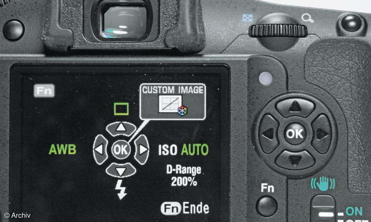 Pentax K200D Bedienelemente/ Fn-Taste