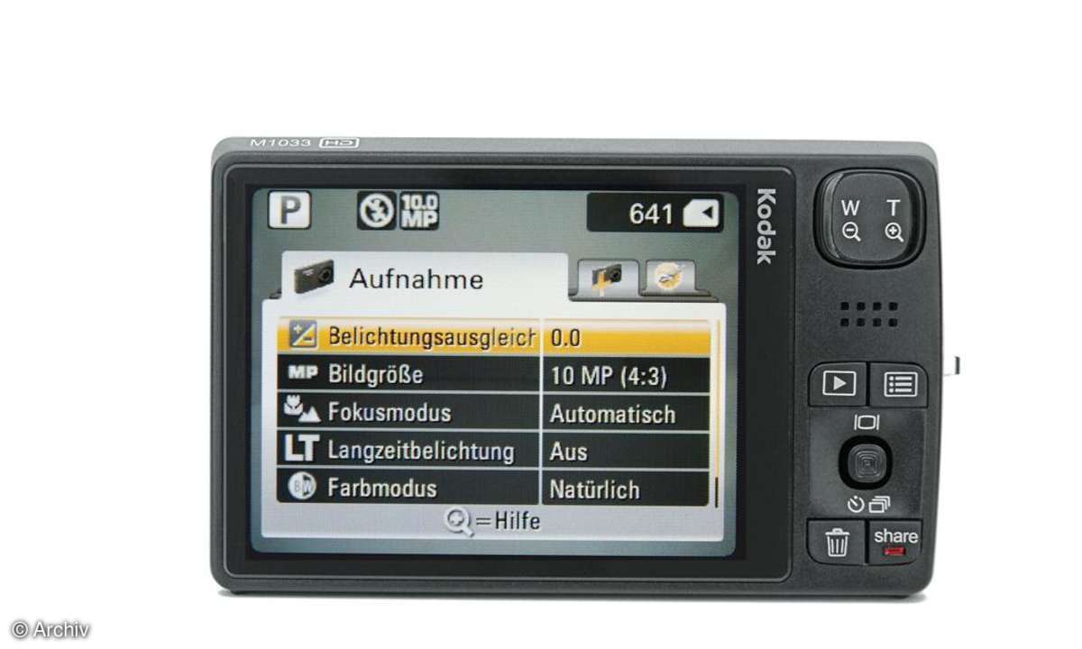 Kodak Easyshare M1033 Rückseite/ Display
