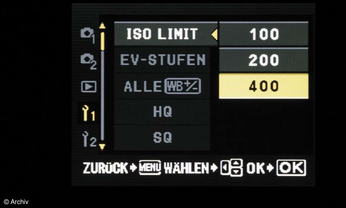 Olympus E-410 und E-510 Menü ISO-Automatik