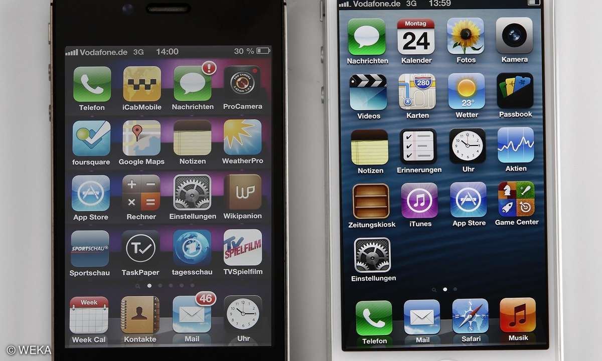 Im Vergleich: iPhone5 (rechts) und iPhone4S