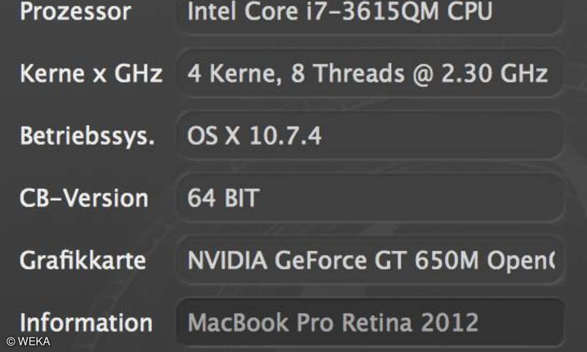 Benchmark, Apple, MacBook Pro, Retina, Cinebench