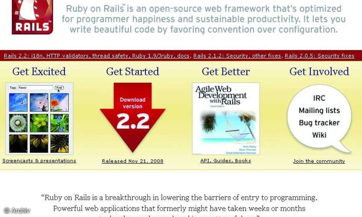 PHP-Alternativen: Ruby on Rails