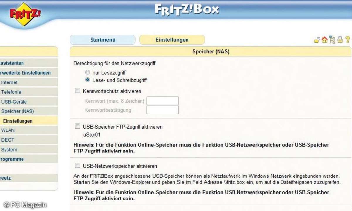 Fritz-Menü