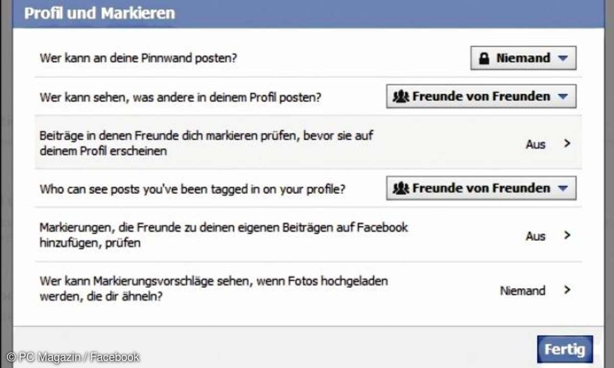 Facebook-Einstellungen