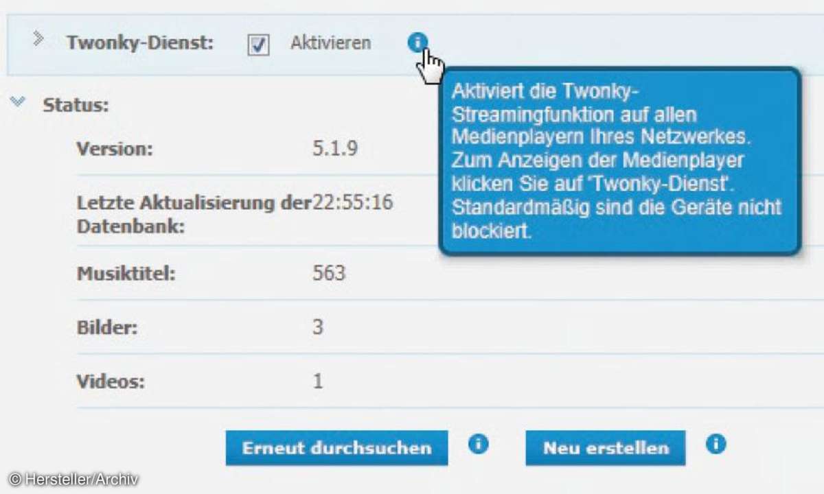 WD My Book Live 1TB - Weboberfläche