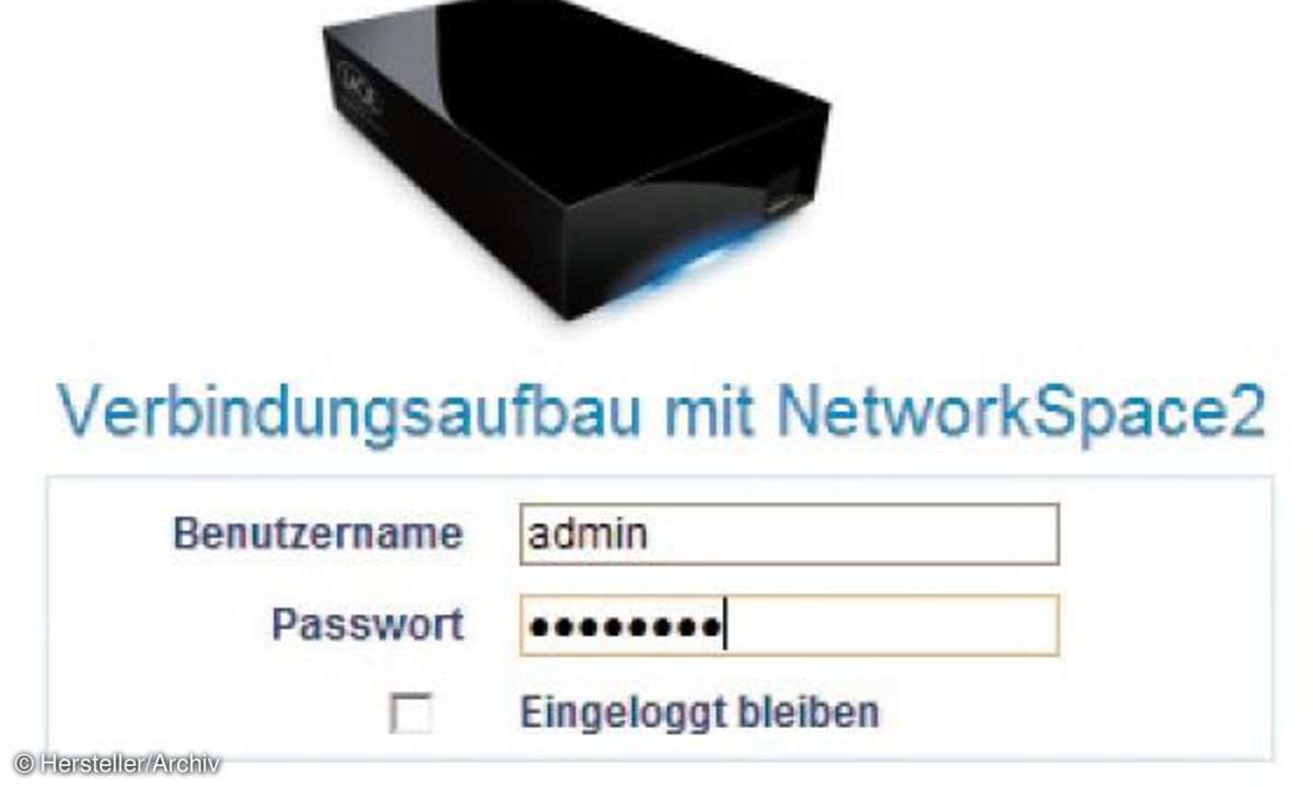 LaCie Network Space 2 1TB - Weboberfläche