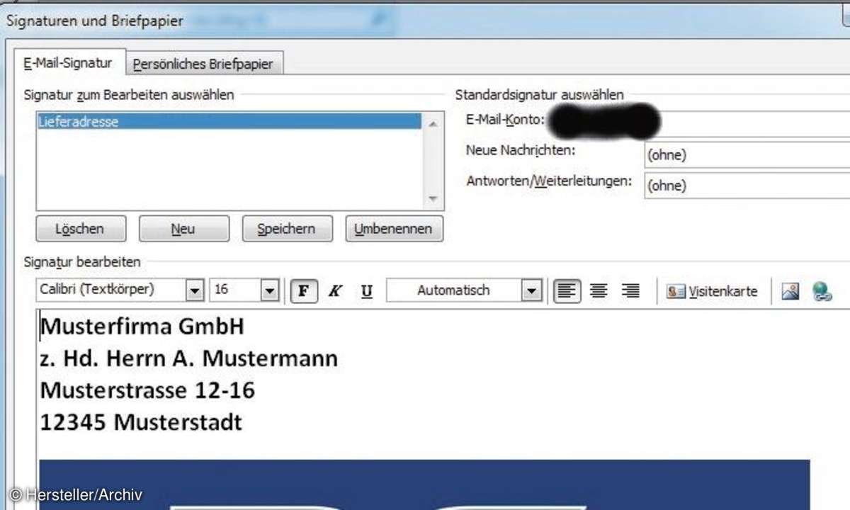 Outlook: Signaturen erstellen