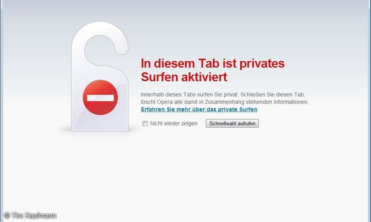 Privat-Modus: Opera