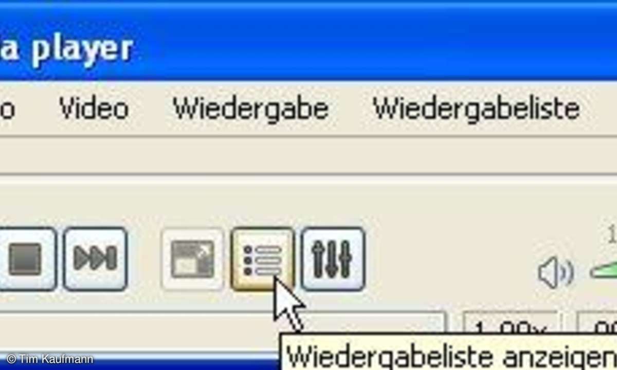 VLC: Wiedergabeliste aufrufen