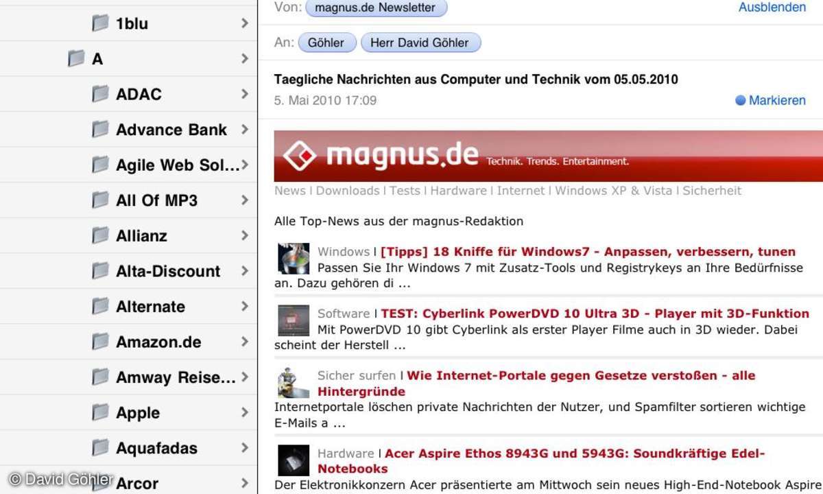 EMails auf dem iPad