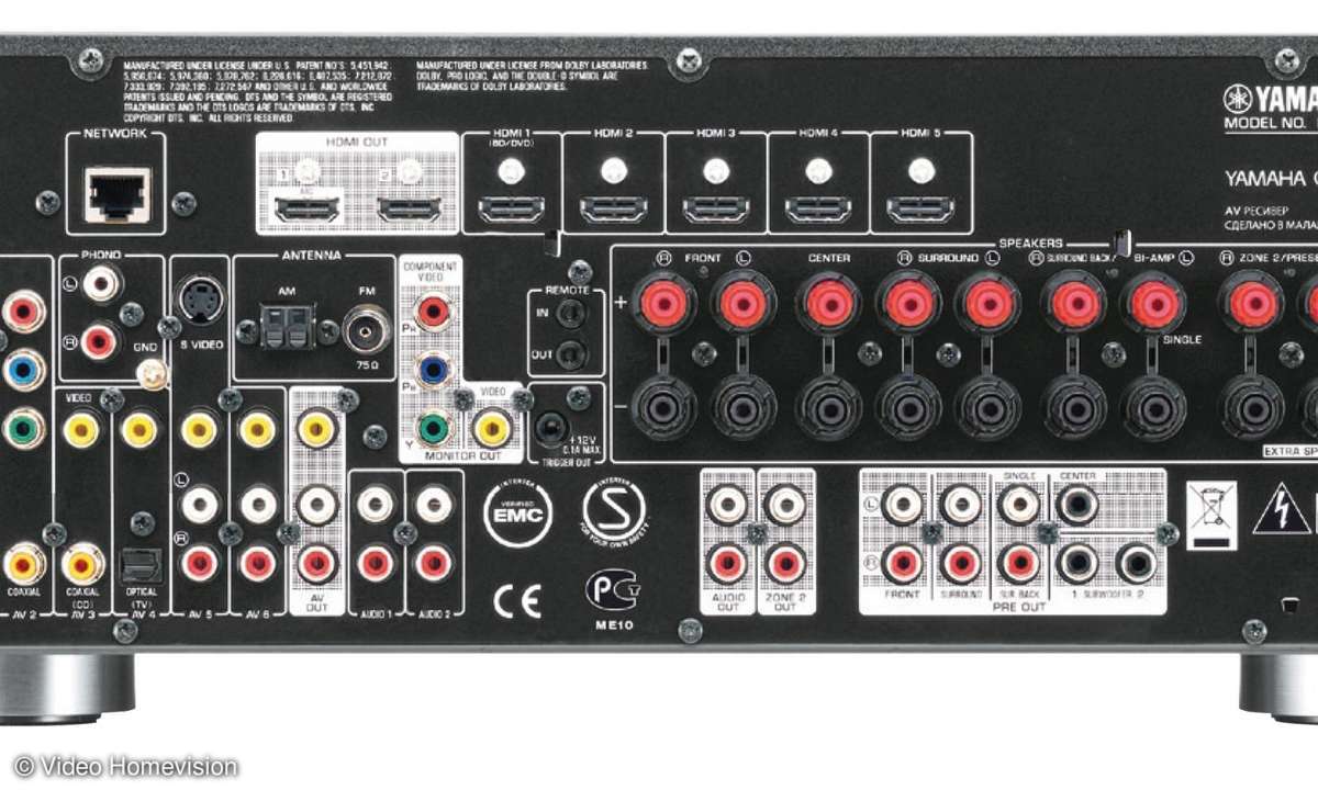 Rückseite des Yamaha RX-V771