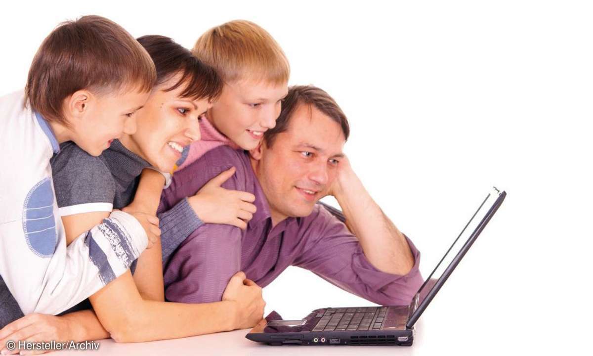 familie, laptop