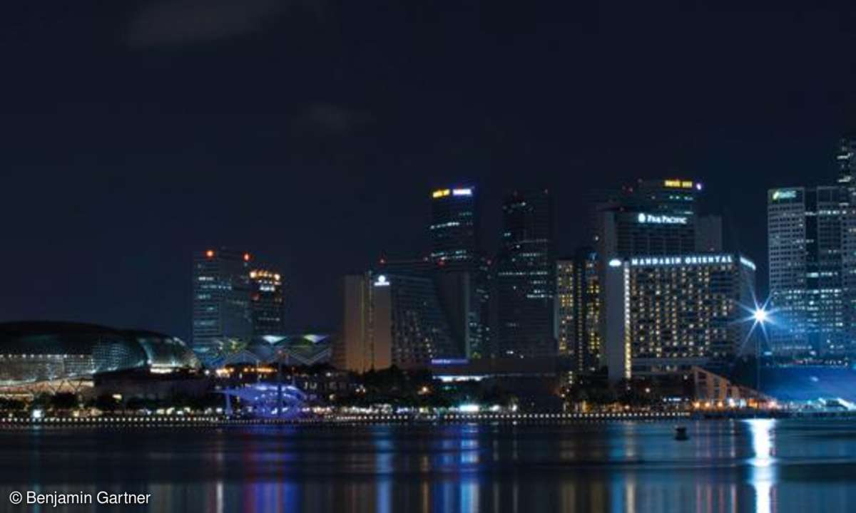 Singapur Marina Bay Panorama (Unbearbeitet, Ausschnitt)