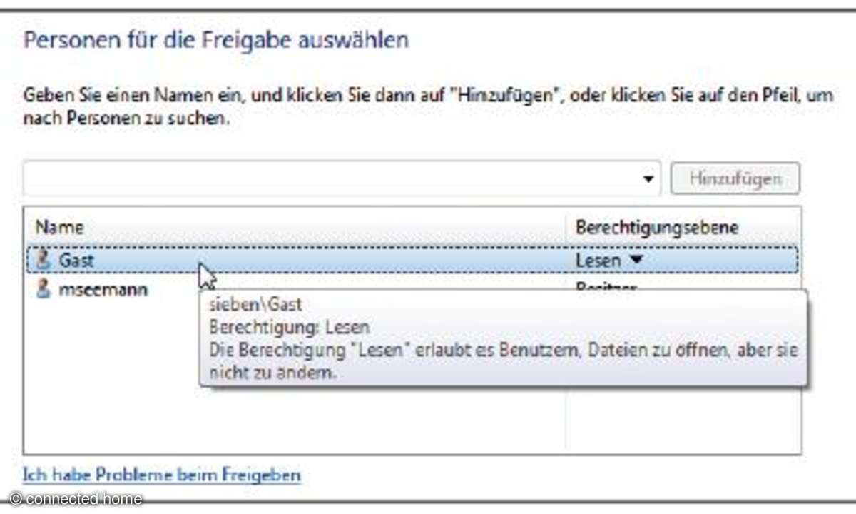 Schritt 3: Die Gast-Berechtigung