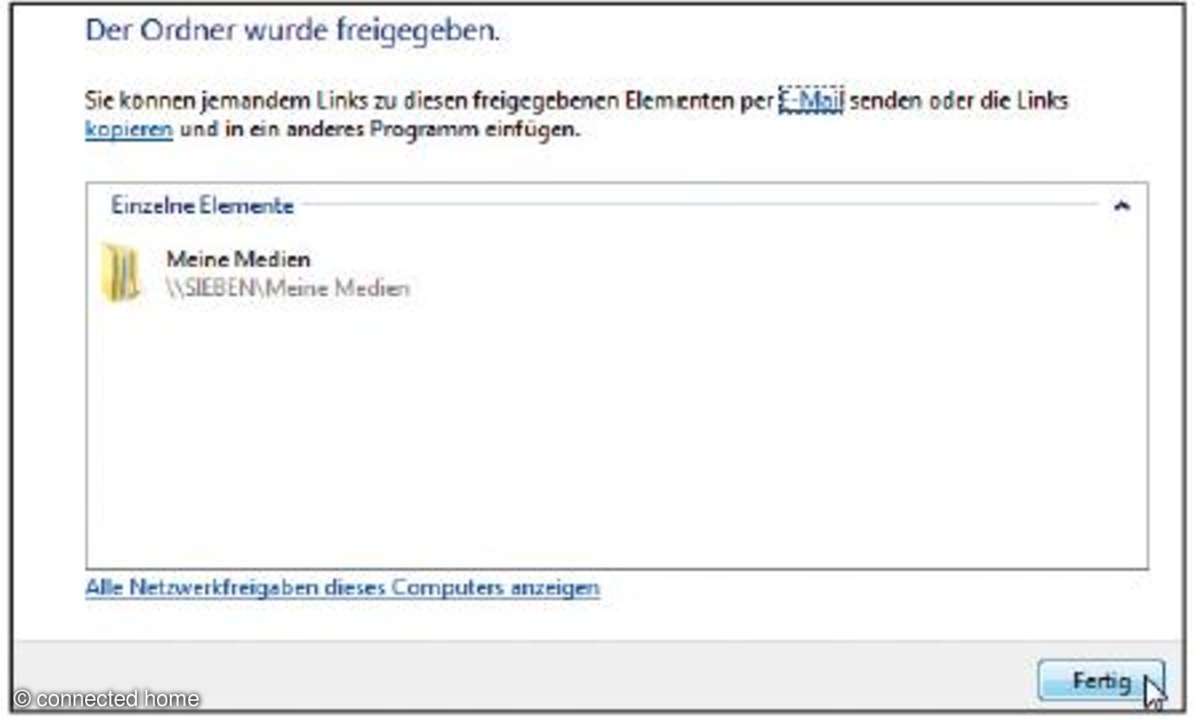 Schritt 4: Ordner freigeben
