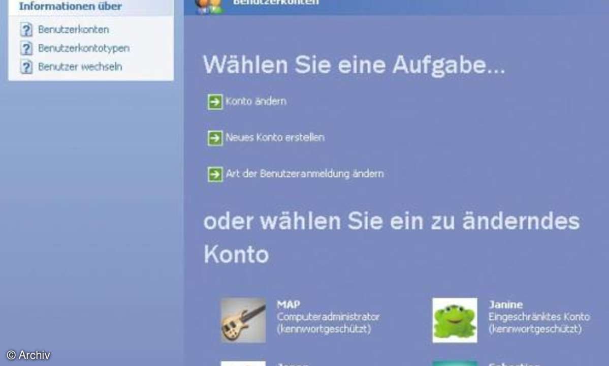 Benutzerkonten einrichten