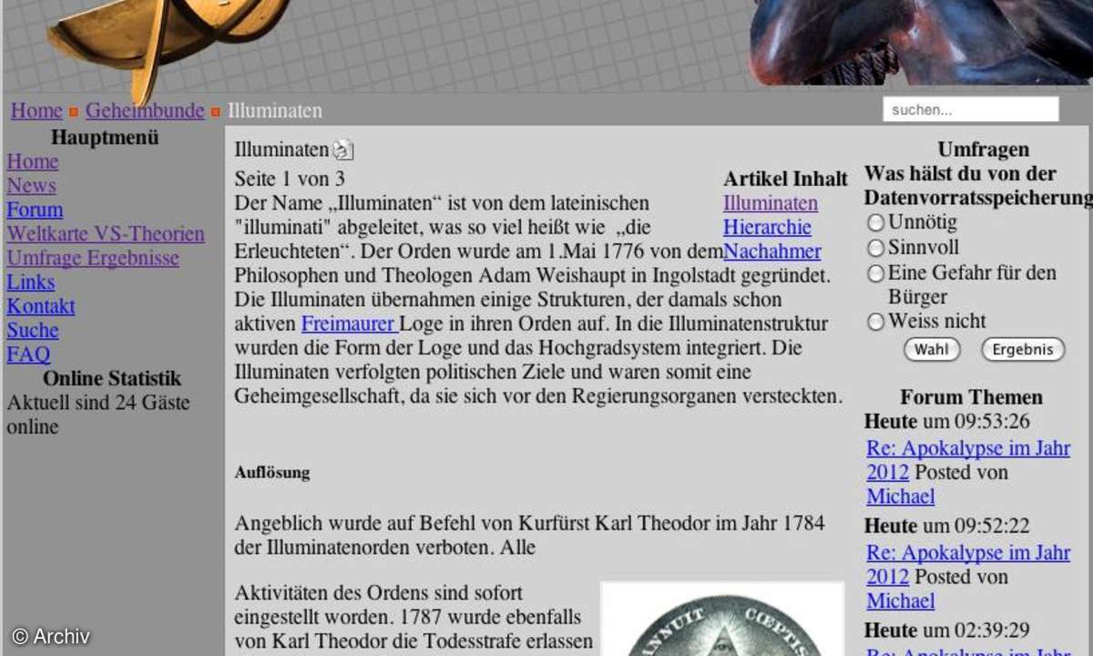 Coole Sites: Verschwörer im Internet