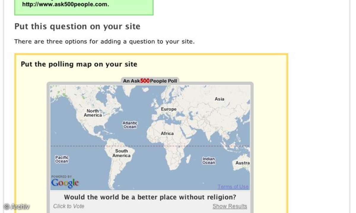 Coole Websites: Ask500People