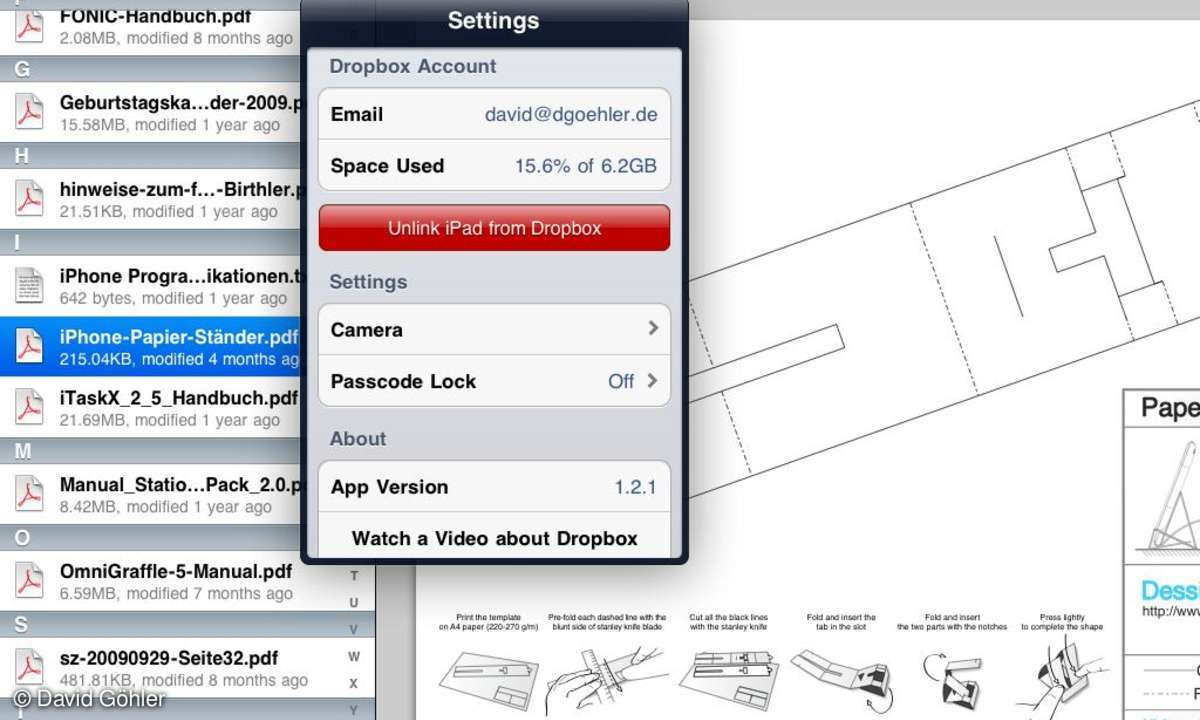 Apple iPad Dropbox App