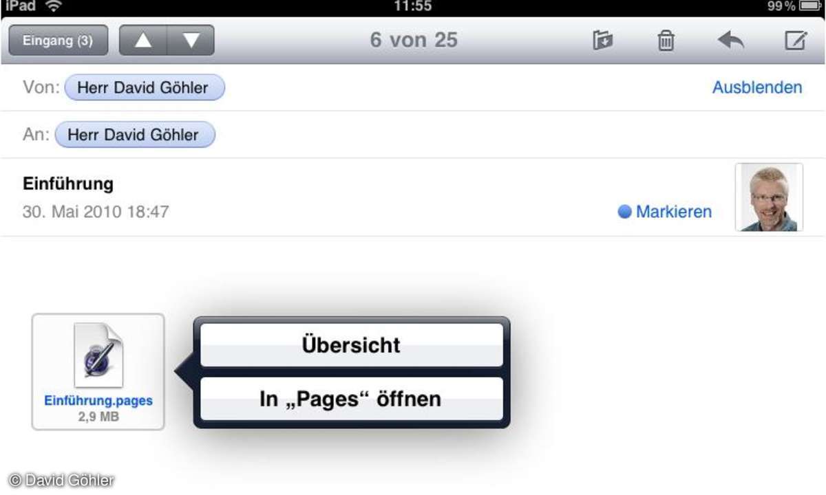 iPad EMail Dateispeicher