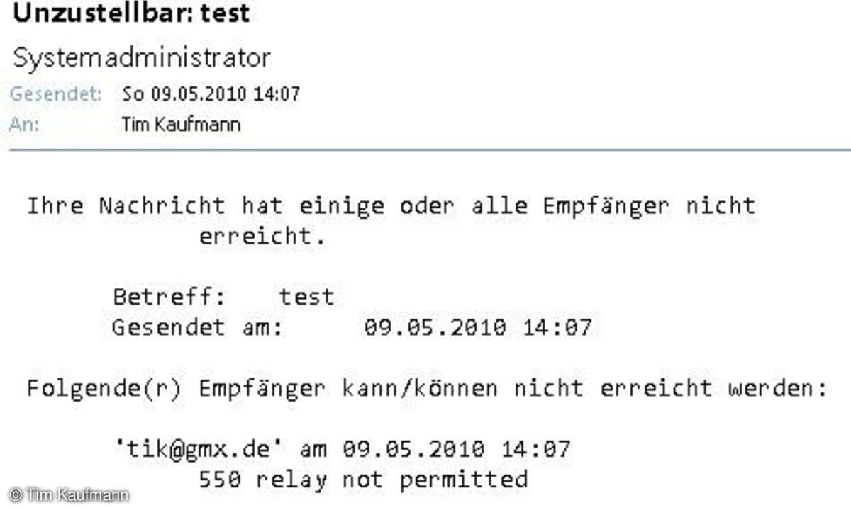 E-Mail-Fehler