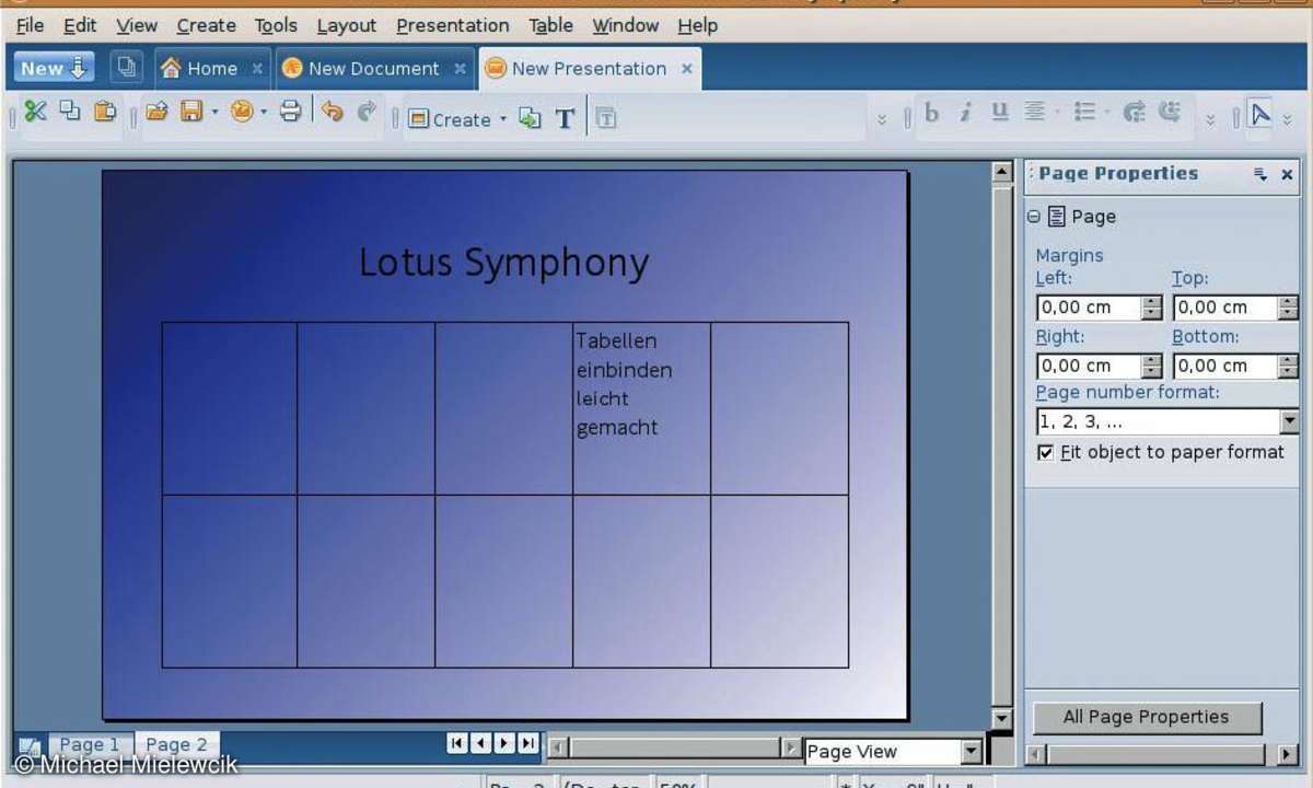 Lotus Symphony: Präsentationen