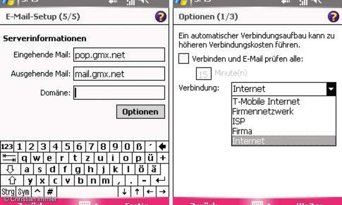 Praxis: E-Mail auf dem PDA