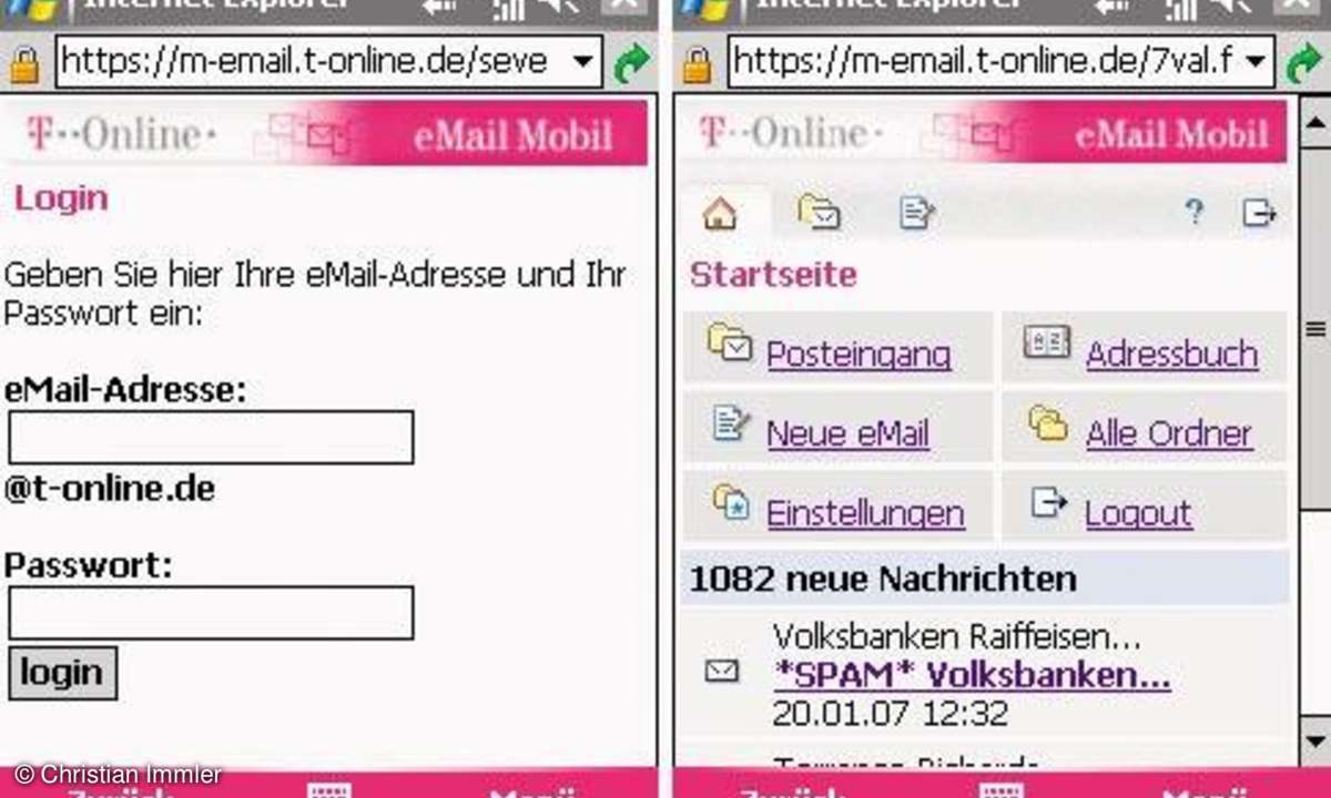 Praxis: E-Mail auf dem PDA