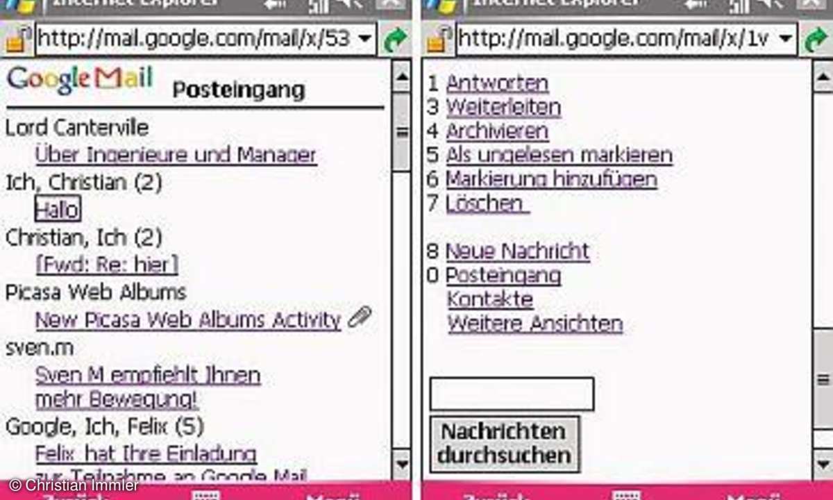 Praxis: E-Mail auf dem PDA