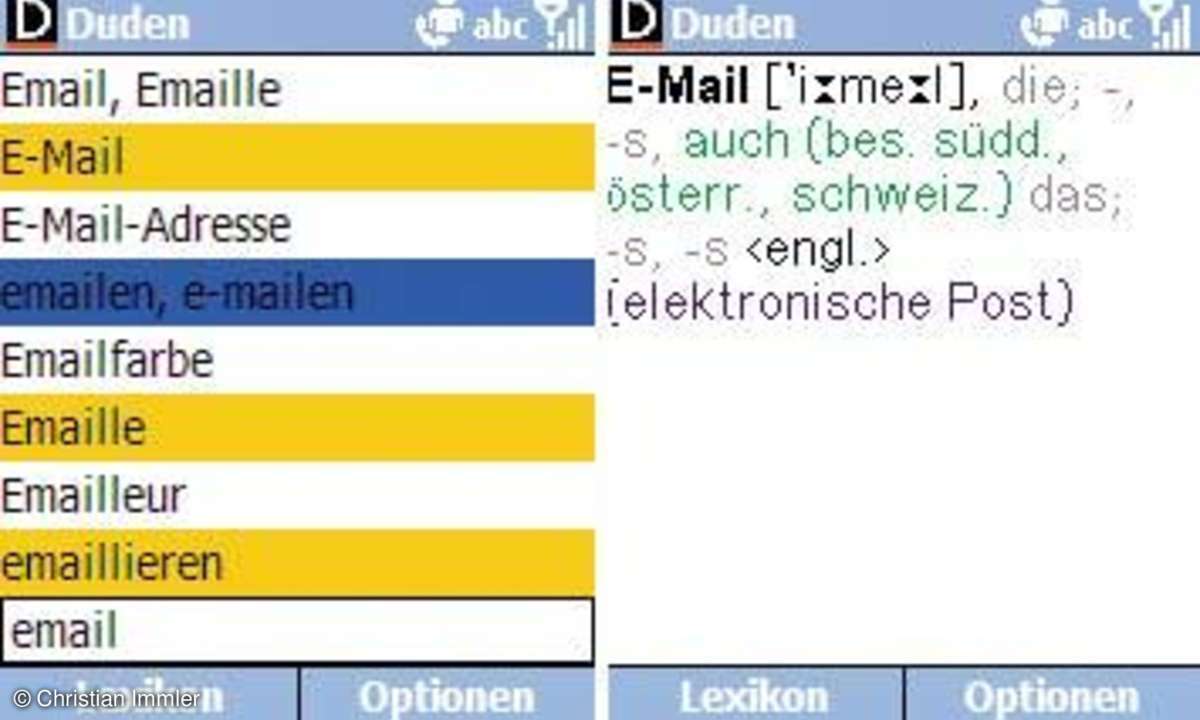 Praxis: E-Mail auf dem PDA