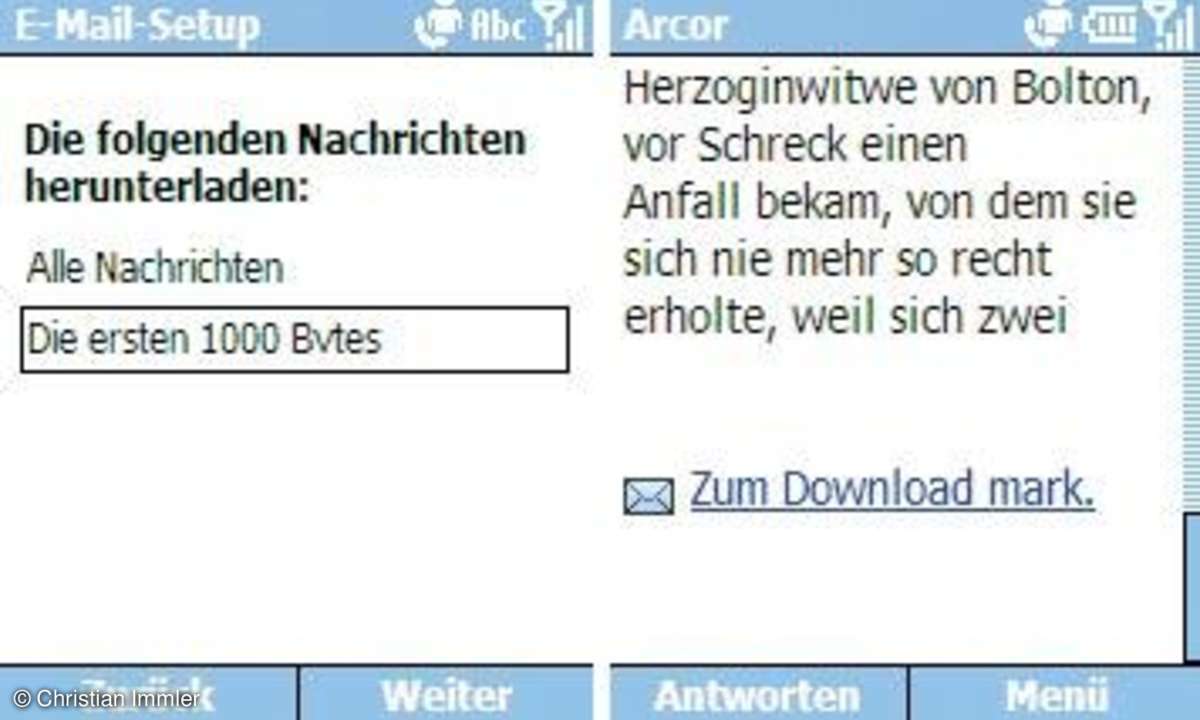 Praxis: E-Mails auf dem Handy