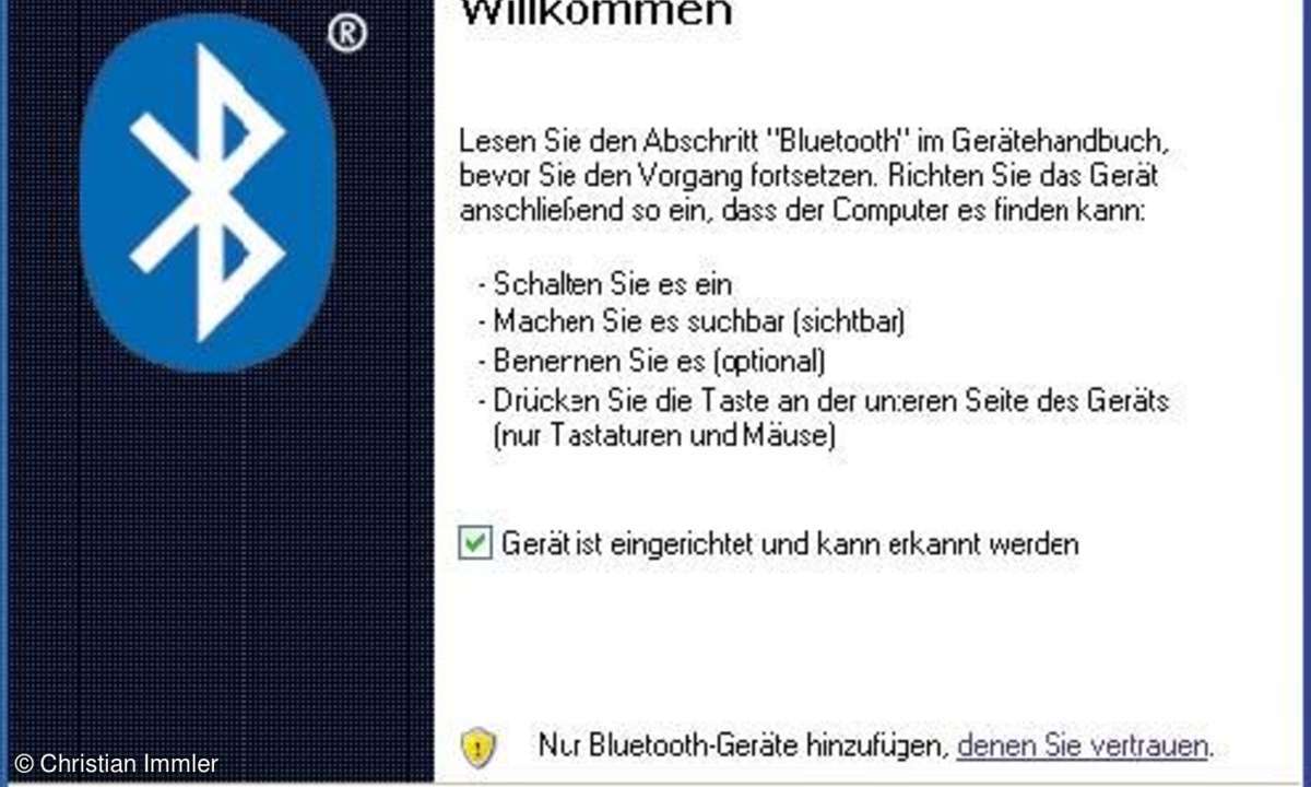 Praxis: Mit dem Notebook per Handy und Bluetooth ins Internet