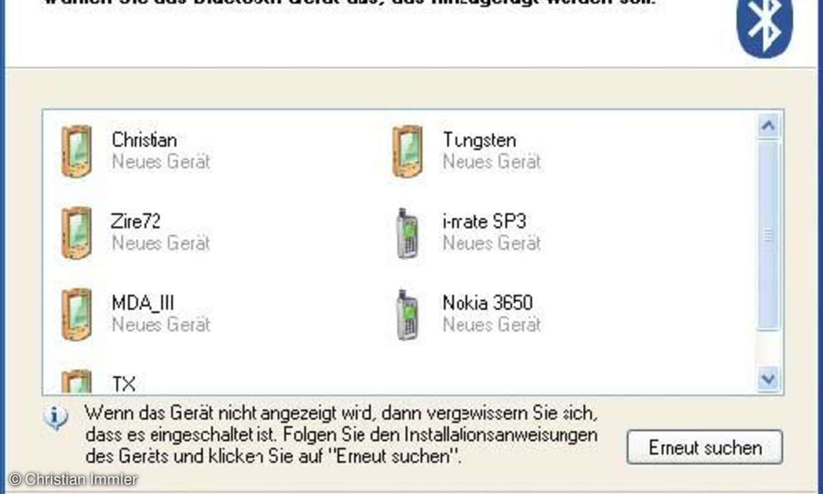Praxis: Mit dem Notebook per Handy und Bluetooth ins Internet