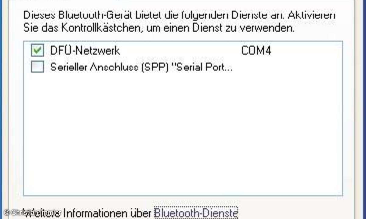 Praxis: Mit dem Notebook per Handy und Bluetooth ins Internet