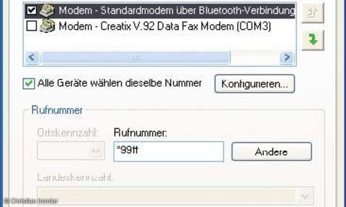 Praxis: Mit dem Notebook per Handy und Bluetooth ins Internet