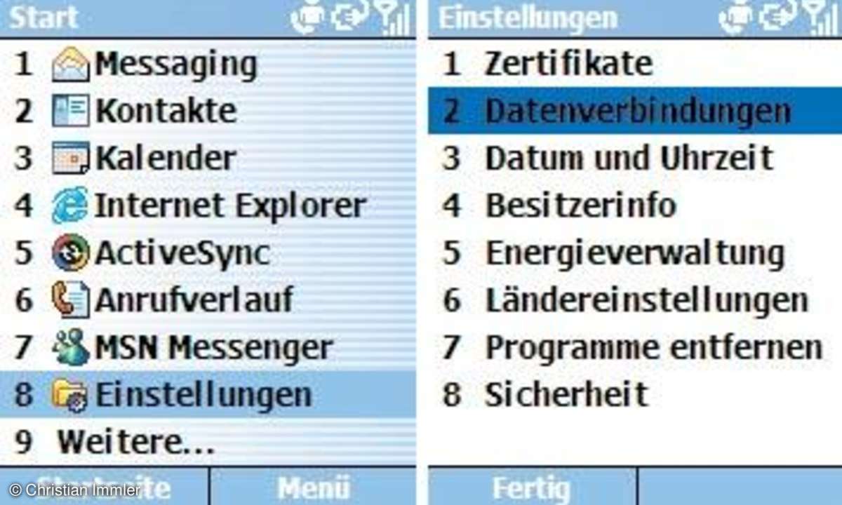 Praxis: Mit dem Notebook per Handy und Bluetooth ins Internet