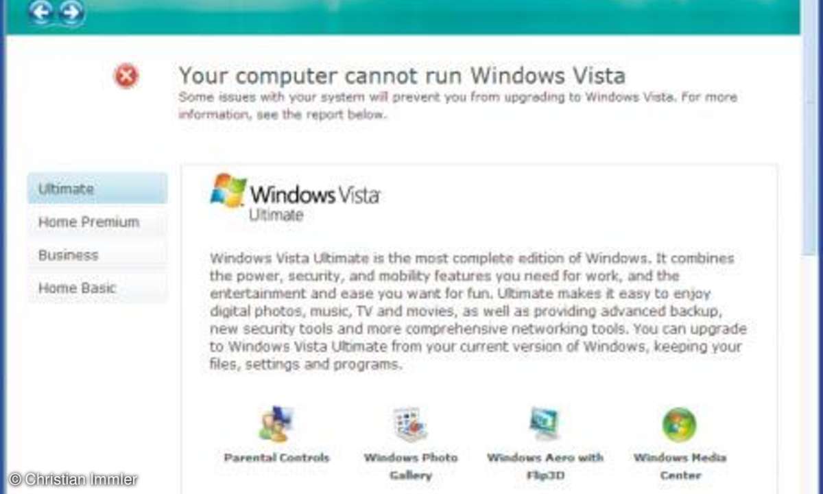 Praxis: Notebook auf Vista updaten