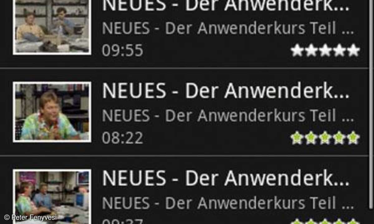 HTC Hero als Filmvorführer