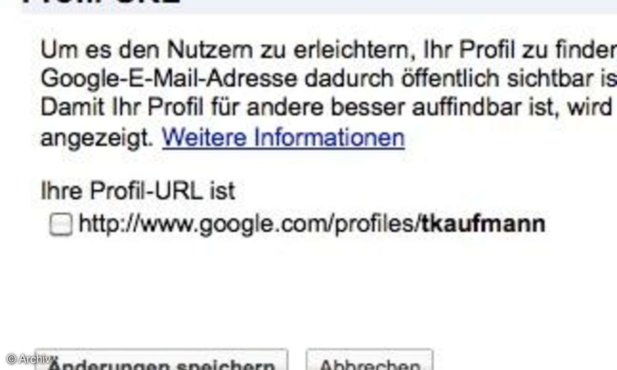 Google Buzz: Profil-Adresse