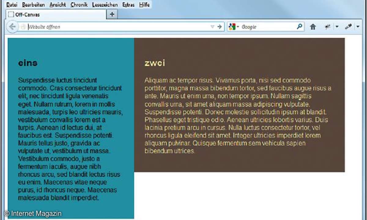 internet, webdesign, off-canvas, layout, desktop, css, javascript