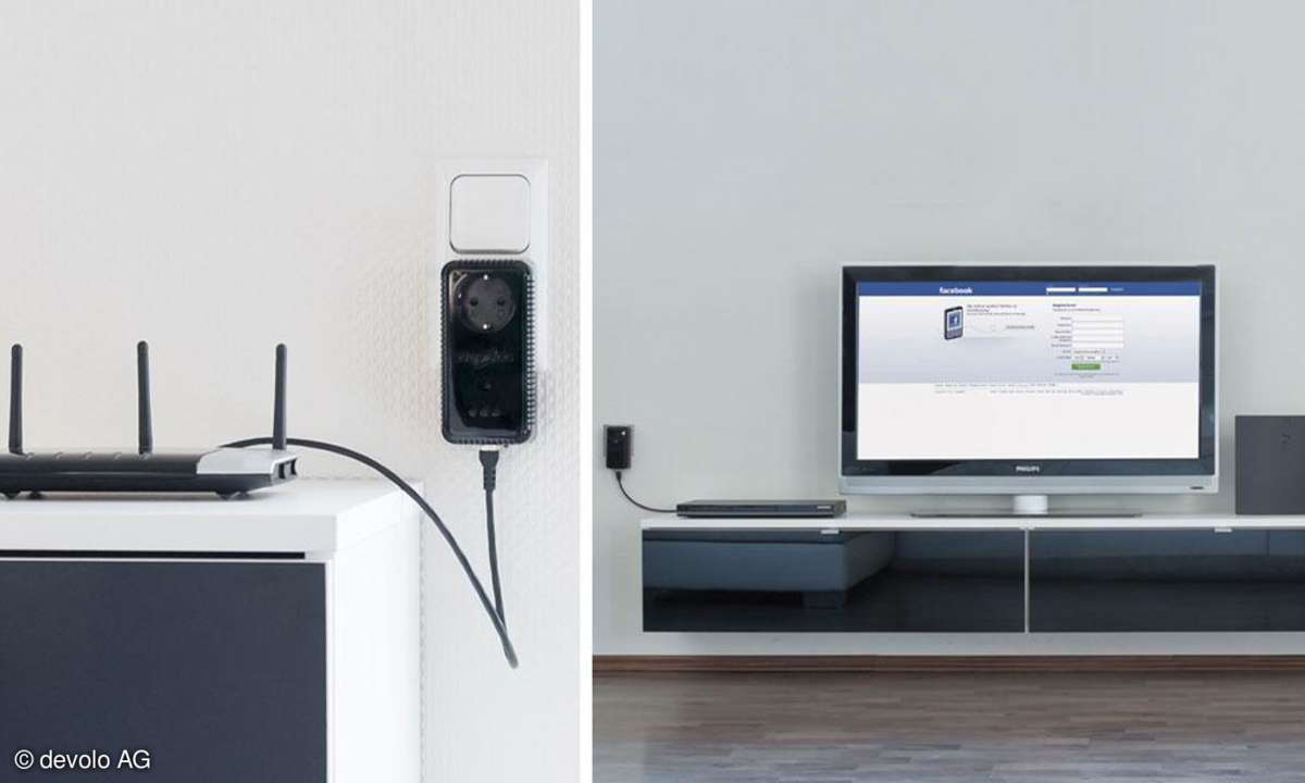 dLAN home Internet to TV Set
