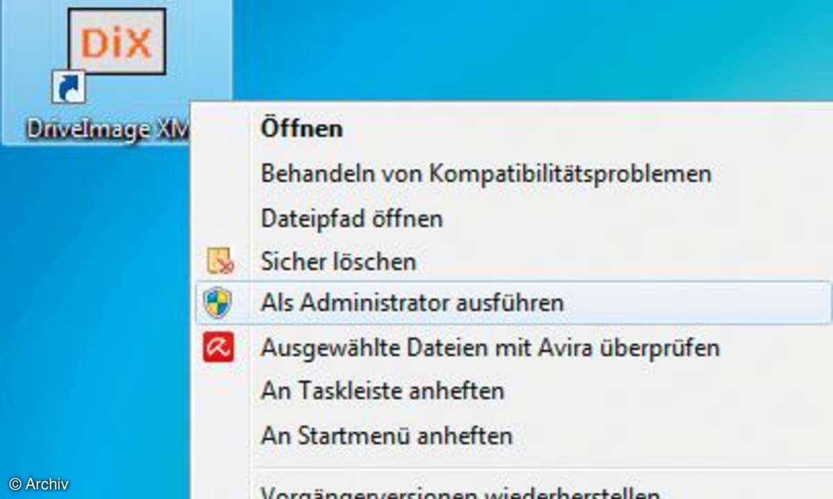 DriveImage, Screenshot