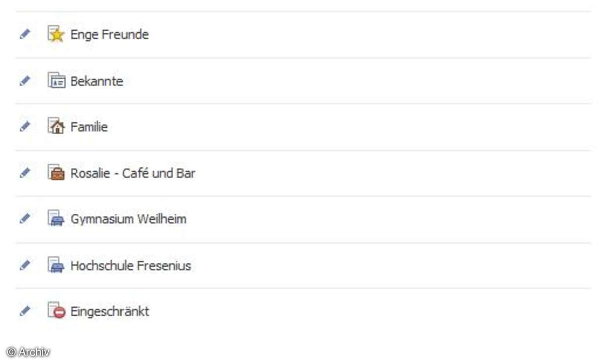 Facebook Freundeslisten