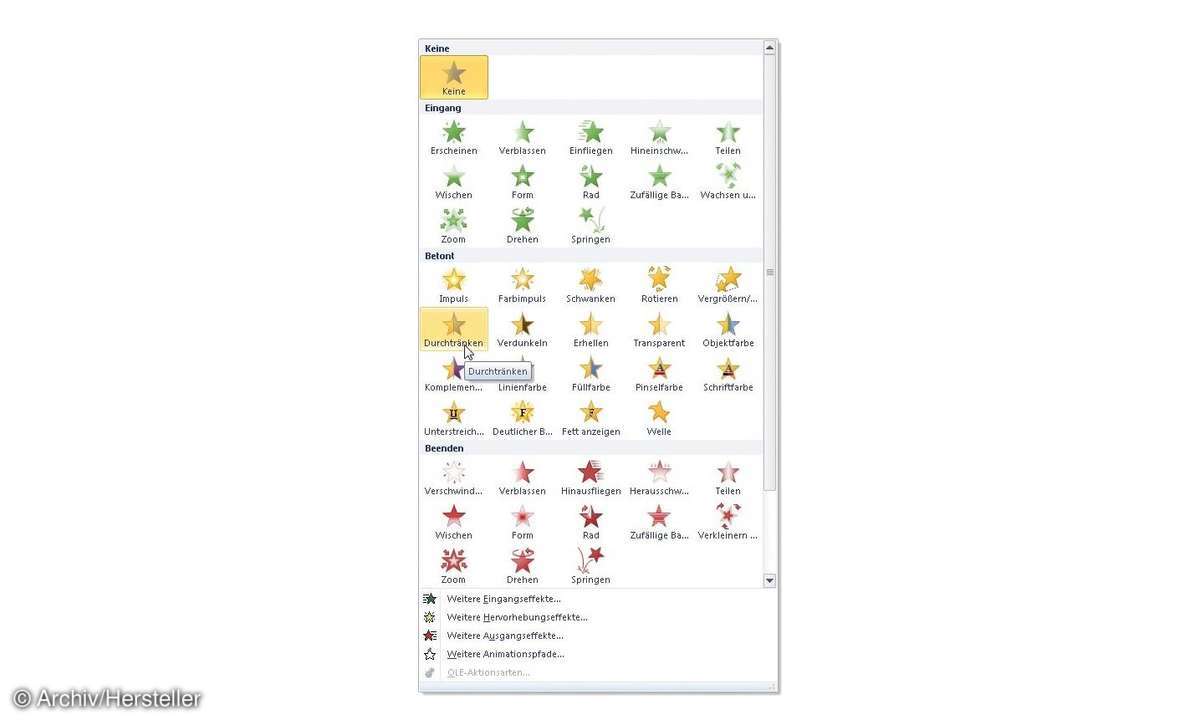 PowerPoint 2010 Animationseffekte