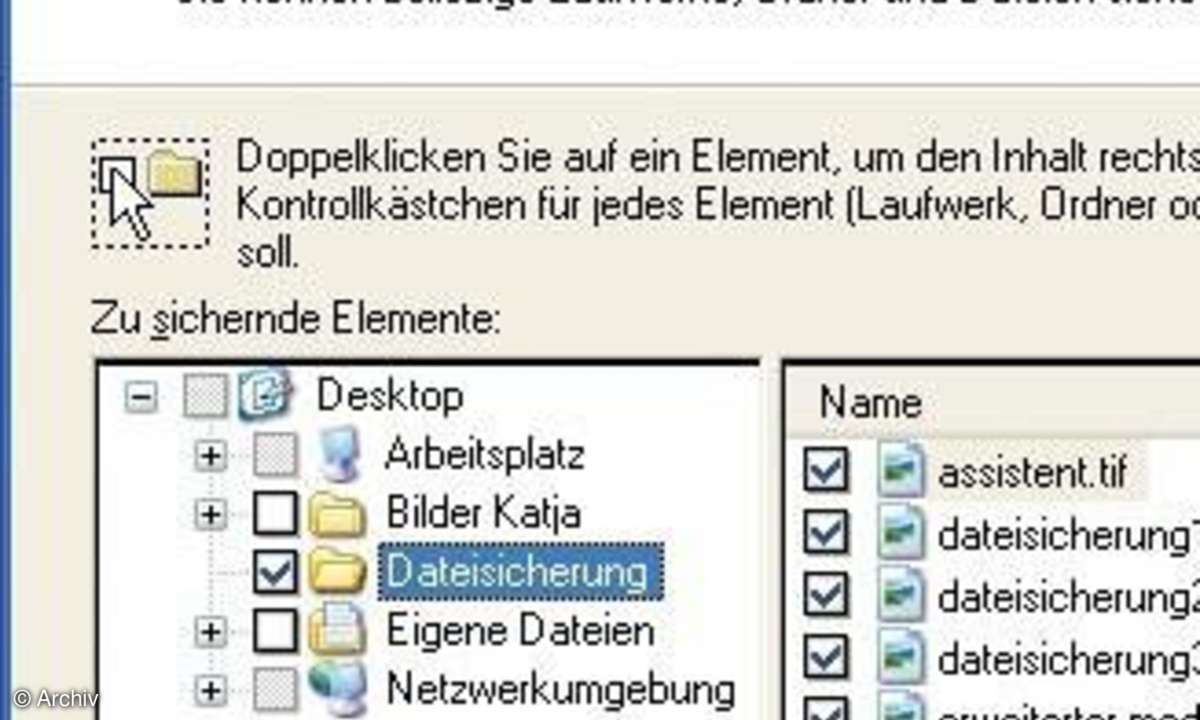 Backup mit Windows XP