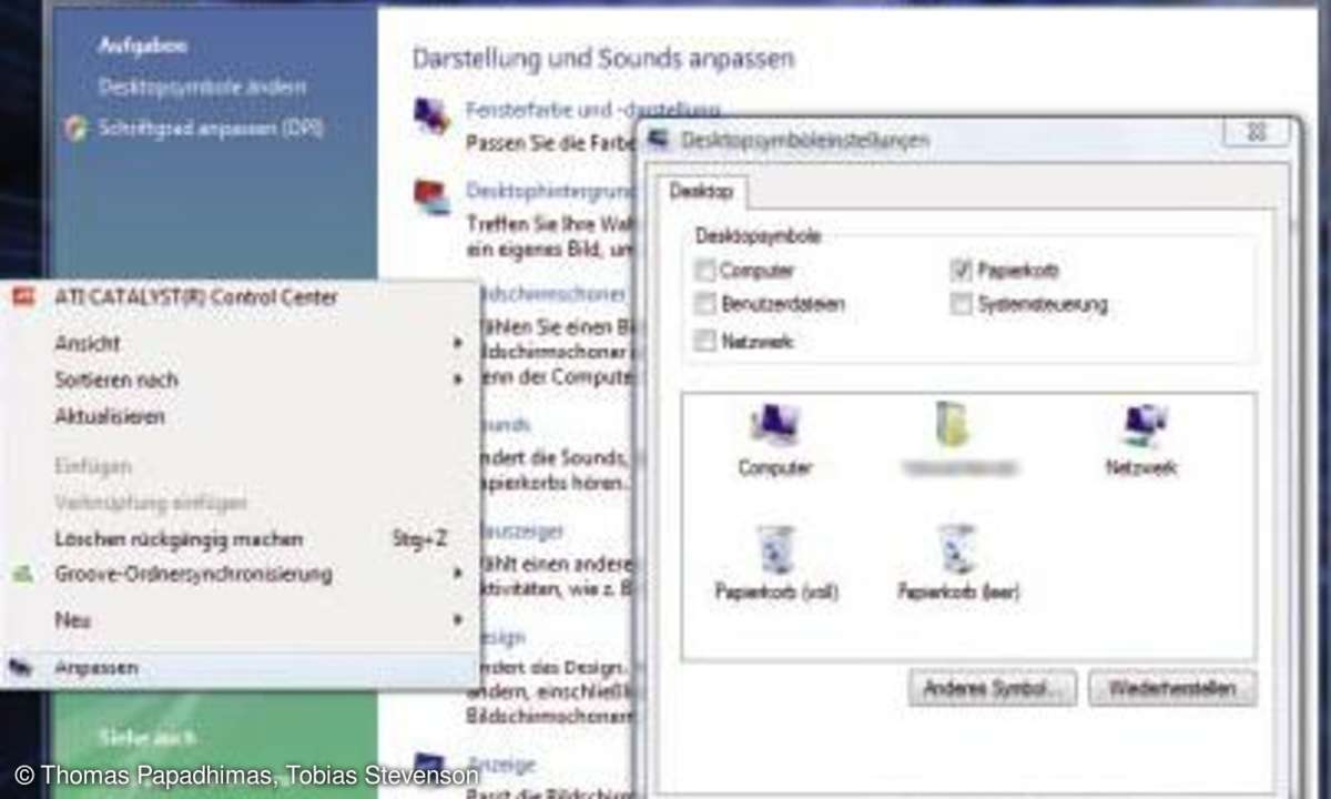 Windows Vista: Desktopsymboleinstellungen